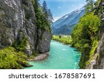 The Aare Gorge (Aareschlucht) - section of the river Aare that carves through a limestone ridge near the town of Meiringen