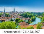 Aare river and cityscape of the old town of Bern, Switzerland