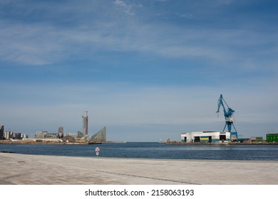 AARHUS, DENMARK - 12 April 2022: Harbour View In Aarhus From DOKK1