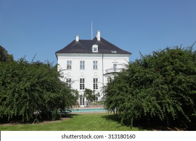 Aarhus, Denmark - August 20, 2015: Marselisborg Palace Is A Royal Residence Of The Danish Royal Family In Aarhus. It Has Been The Summer Residence Of Queen Margrethe II Since 1967