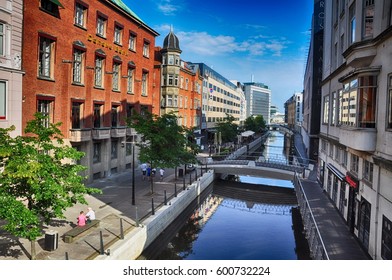 Aarhus, Denmark - July 2016 - The Canal