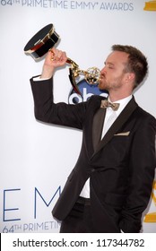 Aaron Paul At The 2012 Primetime Emmy Awards Press Room, Nokia Theater, Los Angeles, CA 09-23-12