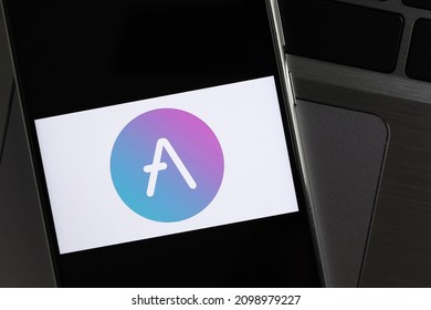 Aave (AAVE) editorial. Illustrative photo for news about Aave (AAVE) - a cryptocurrencyю Novosibirsk,Russia - December, 24 - 2021 - Shutterstock ID 2098979227