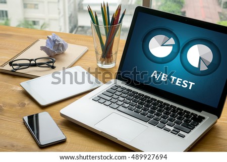 A/B TEST Laptop on table. Warm tone