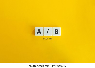 AB testing banner and concept. Block letters on bright orange background. Minimal aesthetics. - Shutterstock ID 1964060917