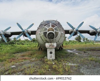 Abandoned Airplane Close To Sentani Airport In The Papua Province, Indonesia