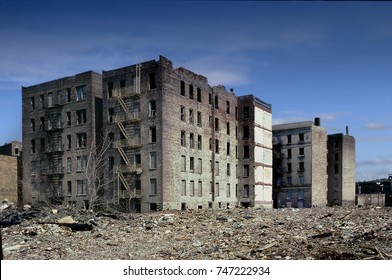 Abandoned Apartment Buildings In A Slum Area Of The Bronx, New York, June 8, 2013