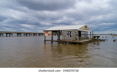 Abandoned Bait Shop In Mobile Bay, Alabama