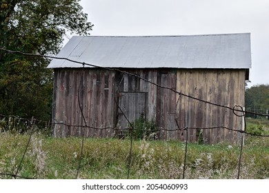 Abandoned Barn In A Field In Oakland County In Southern Michigan In Early October 