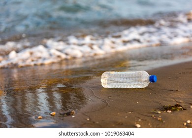 Abandoned bottle ashore