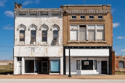 Abandoned Building And Storefront In Downtown Cairo, Illinois, USA.