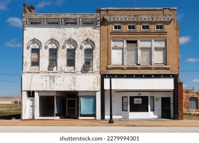 Abandoned building and storefront in downtown Cairo, Illinois, USA.
