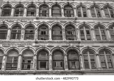 Abandoned Building With Vintage Windows In Cincinnati.