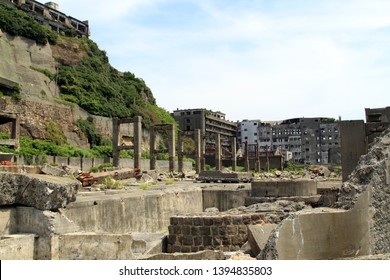 Abandoned Buildings At Gunkanjima, Japan