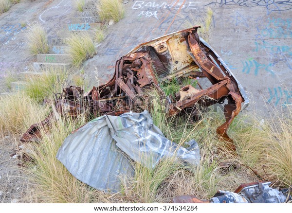 Abandoned Car Chassis with rusty details/Abandoned\
Car Chassis/Rusted\
Ruins