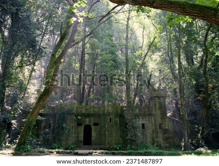 Abandoned castle in Aldan Enchanted woods, Spain