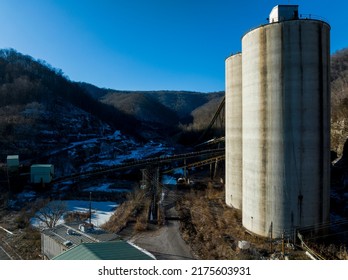Abandoned Coal Preparation Plant + Concrete Silos - Appalachian Mountain Region - Matewan, West Virginia