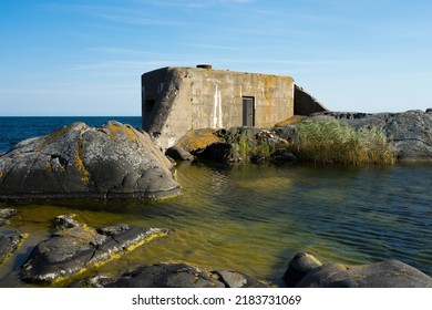 Abandoned Coastal Defence Bunker On The Shoreline