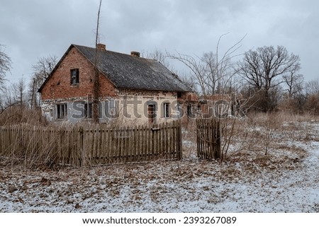 Abandoned depopulated town and houses in Poland in the village of Raduchów. Planned construction of a water reservoir.

