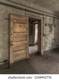 The Abandoned Ellis Island Immigrant Hospital Hallways. It Was The United States First Public Health Hospital, Opened In 1902 And Closed In 1957.