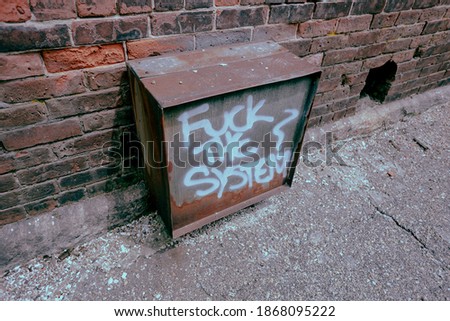 Similar – Image, Stock Photo Graffiti “Fuck Frontex”