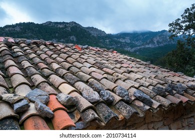 Abandoned farmhouse of traditional house or masia of the Ports Natural Park of Terres de l'Ebre region in Tarragona province of Catalonia Autonomous Community of Spain, Europe