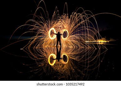 Abandoned Fire Spinning Art Australia - Powered by Shutterstock