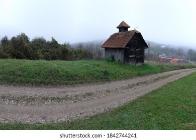 Abandoned Fire Station Near Rural Pebbly Road