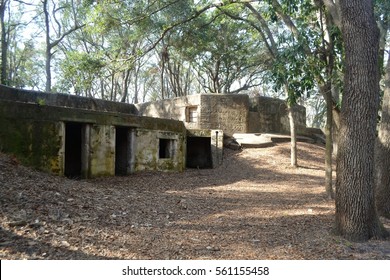 Abandoned Fort Fremont on Saint Helena Island near Beaufort South Carolina