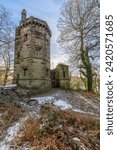 The abandoned gamekeepers tower at Knypersley reservoir, Stoke on Trent, Staffordshire, UK.