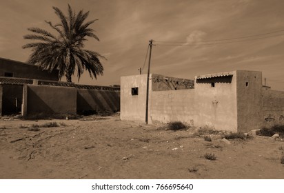 Abandoned ghost city Al Jazirah Al Hamra. Ras al-Khaimah. The oldest town in United Arab Emirates. Arabian peninsula