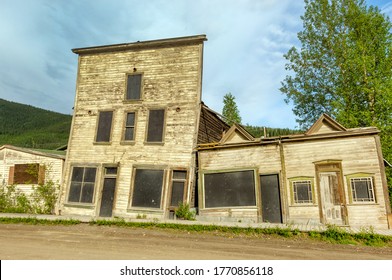 Abandoned Gold Rush Era 3rd Avenue Hotel Complex, Damaged By The Permafrost, Dawson City, Yukon Territory, Canada