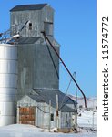 Abandoned grain elevators mark the countryside in Camas County Idaho