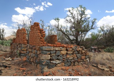 Abandoned House Ruins And Auto In The Karoo In South Africa