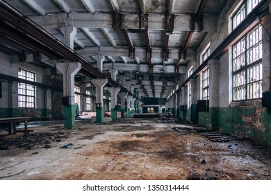 Abandoned industrial building interior