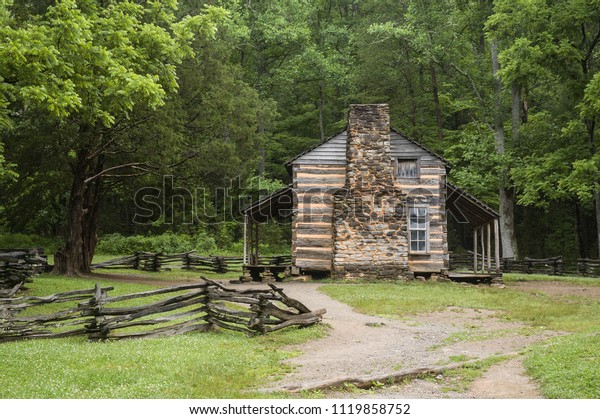 Abandoned John Oliver Log Cabin Cades Stock Photo Edit Now