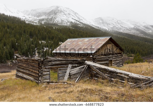 Abandoned Log Cabins Colorado Ghost Village Stock Photo Edit Now