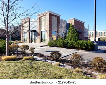 Abandoned Long John Silvers KFC Combo Restaurant - Drive Thru Exit And Bushes (Aurora, Colorado, USA) - 04\25\2021