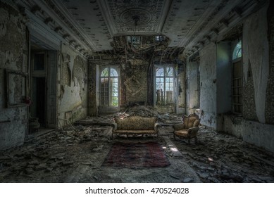 abandoned mansion - Shutterstock ID 470524028