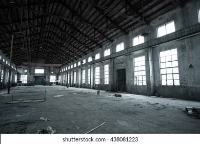 Abandoned metallurgical factory interior and building waiting for a demolition.