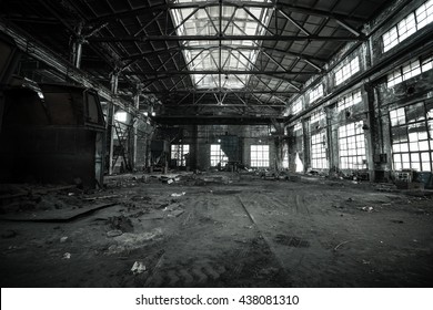 Abandoned metallurgical factory interior   building waiting for demolition 
