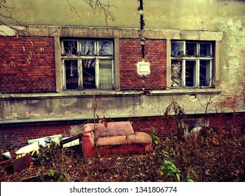 Abandoned Meth Lab. Former Lab Of Meth And Other Drugs, Destroyed And Abandoned After The Explosion Of Chemicals And A Police Raid.