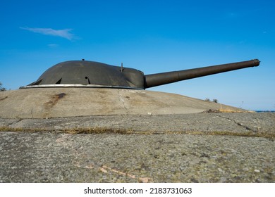 Abandoned Military Coastal Artillery Cannon