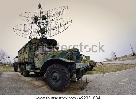Abandoned military truck with radar antenna from Bulgaria