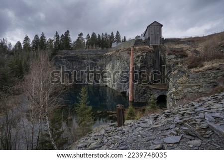 Abandoned mining pit of a slate quarry.