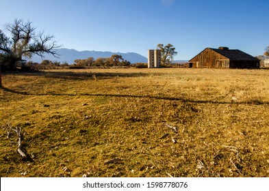 Abandoned Old California Dairy Farm Barn And Silos