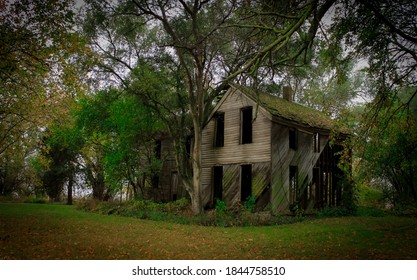 An Abandoned Old House On A Farm Near Wahoo, Nebraska