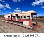 Abandoned old train carriage in the outback of Queensland, Australia.