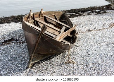 Abandoned Old Wooden Row Boat