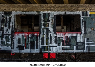 Abandoned painted train